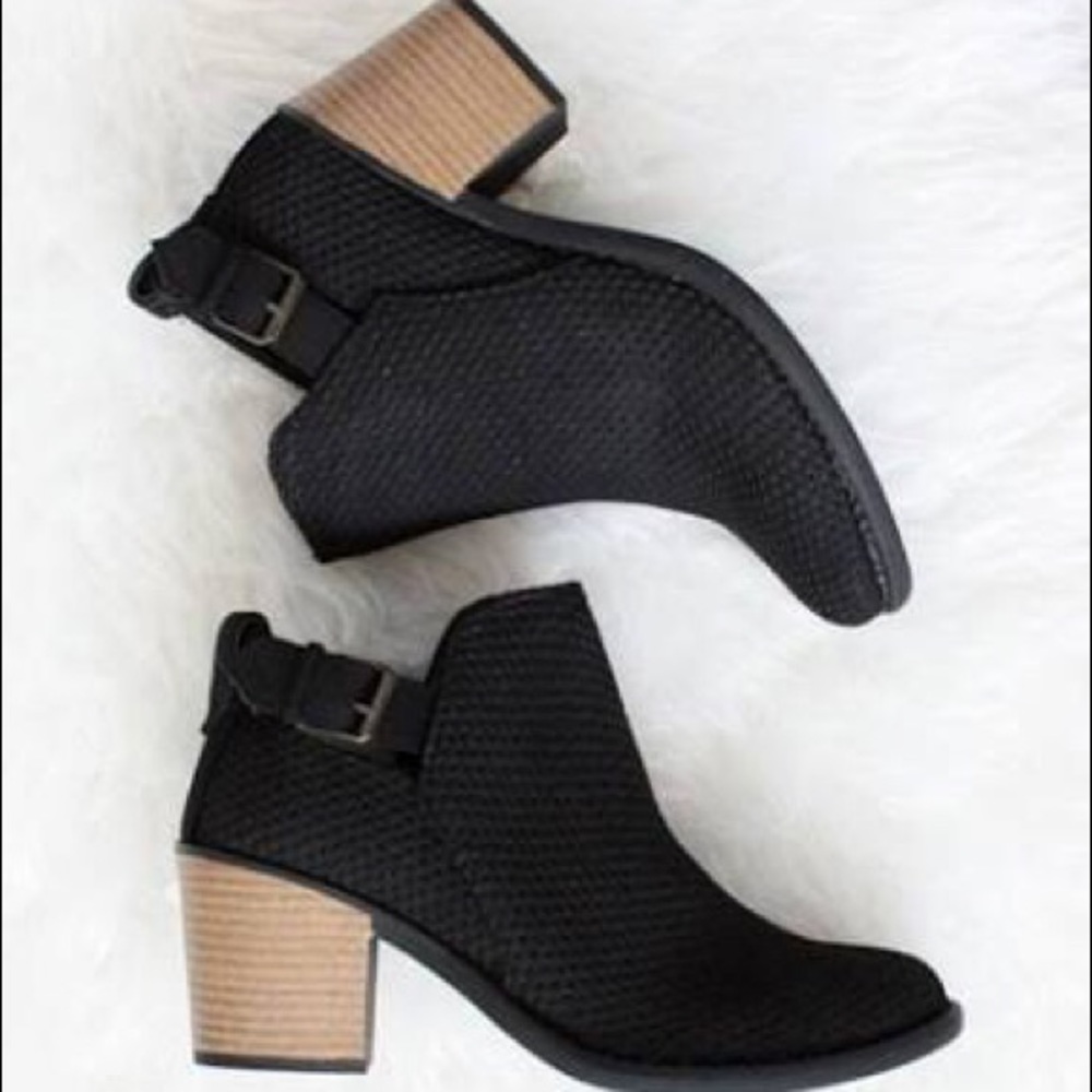 Black Perforated Booties